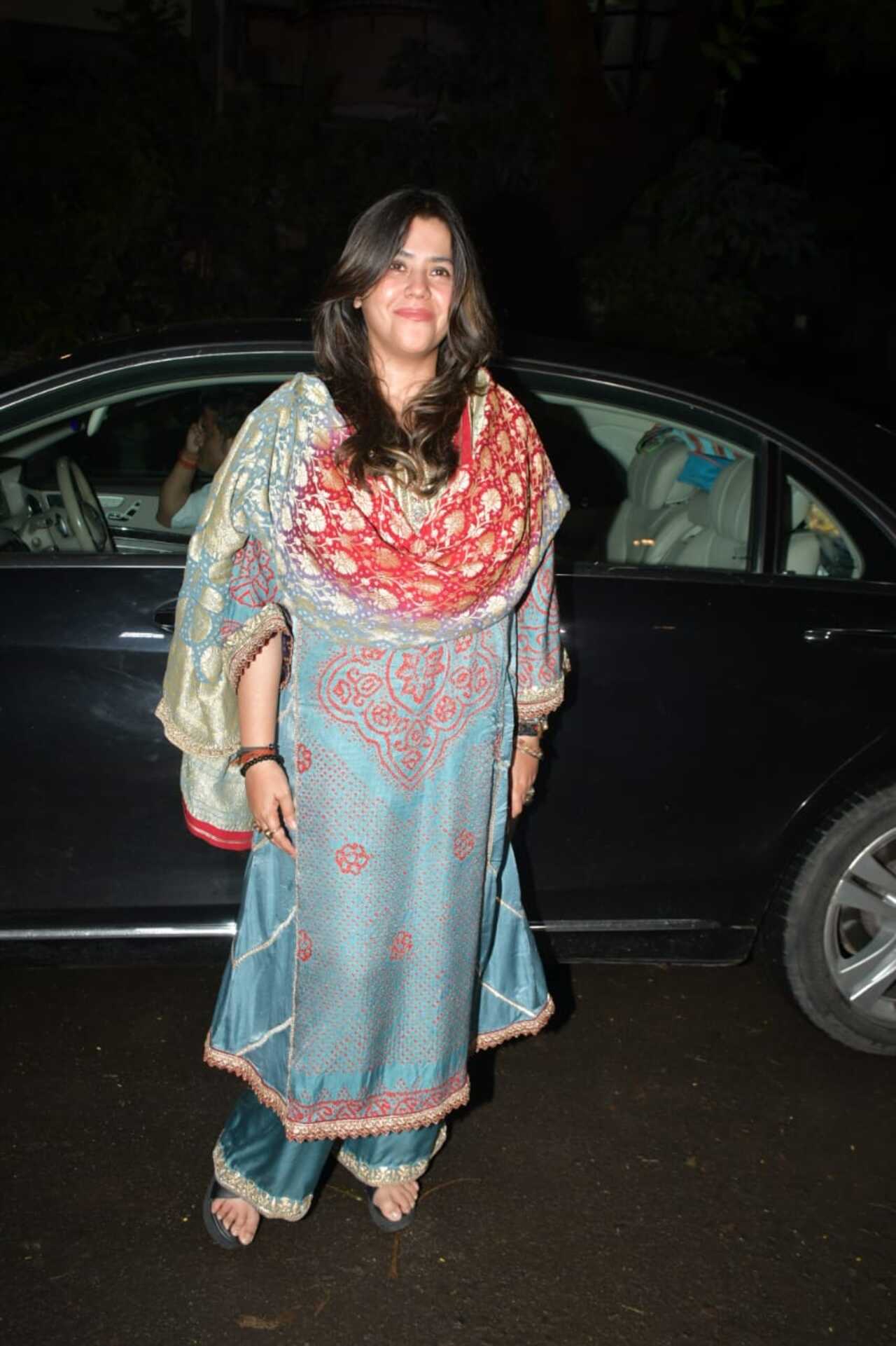 Ekta Kapoor was spotted outside Kartik's residence